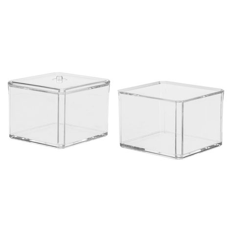 BoxUp - Boîte de rangement cotons-tiges 8,8x10,5x6 cm, transparent