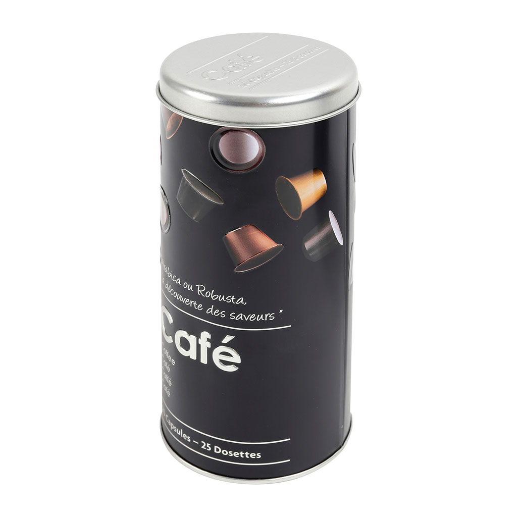 2x Boîtes de rangement / stock dosettes de café blanc 18 x 7,5 cm