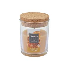 Bougie parfumée bocal verre orange épicée 7x9x7cm