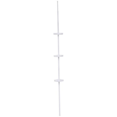 Colonne de douche télescopique 3 étagères blanches 121-250cm - Centrakor