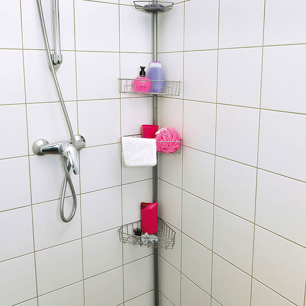 Etagère de douche télescopique - Etagère d'angle ajustable