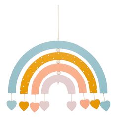 Déco murale arc en ciel en fibres de bois 30x20cm