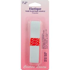 Elastique tissé souple blanc 20mmx1m