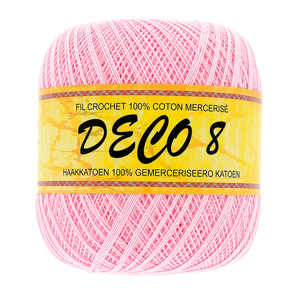 Pelote de fil à crocheter Déco8 - Rose