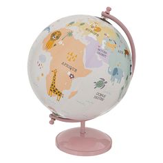 Globe enfant animaux rose D 20cm