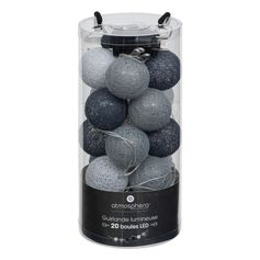 Guirlande led 20 boules smoky D 6cm
