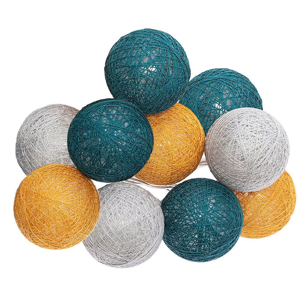 Guirlande lumineuse boule de coton couleur personnalisée pour
