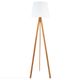 Lampadaire BAHI trépied bois abat-jour blanc H 160cm