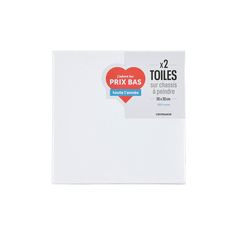 Lot de 2 toiles peinture sur chassis 20x20cm