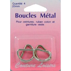 Lot de 4 boucles en métal 20mm