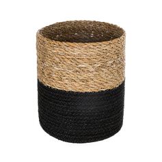 Panier de rangement seagrass jute noir 21x21x21cm