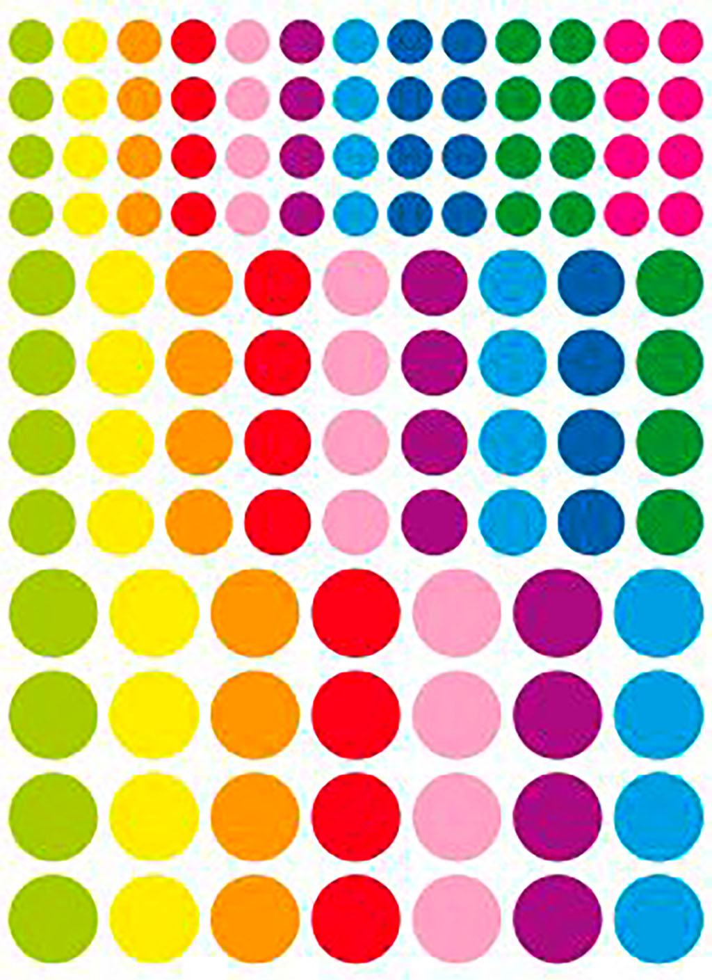48 gommettes rondes multicolores 20 mm et 30 mm - Gommettes Géométriques -  MaGommette