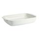 Plat rectangulaire four grès blanc 36.5x24.5cm
