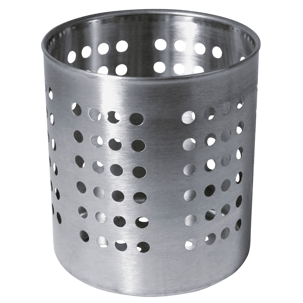 Pot à ustensiles en inox - Égouttoir - d12 cm x h13,5 cm - ON RANGE TOUT