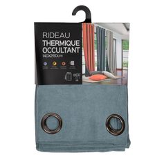 Rideau thermique occultant GALENA vert d'eau 140x260cm