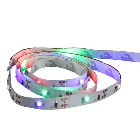 Ruban LED à piles lumière fixe multicolore 1m - Centrakor