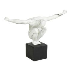 Statue plongeur effet marbre résine H 22cm