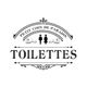 Sticker adhésif mural toilettes petit coin de paradis 20x20cm
