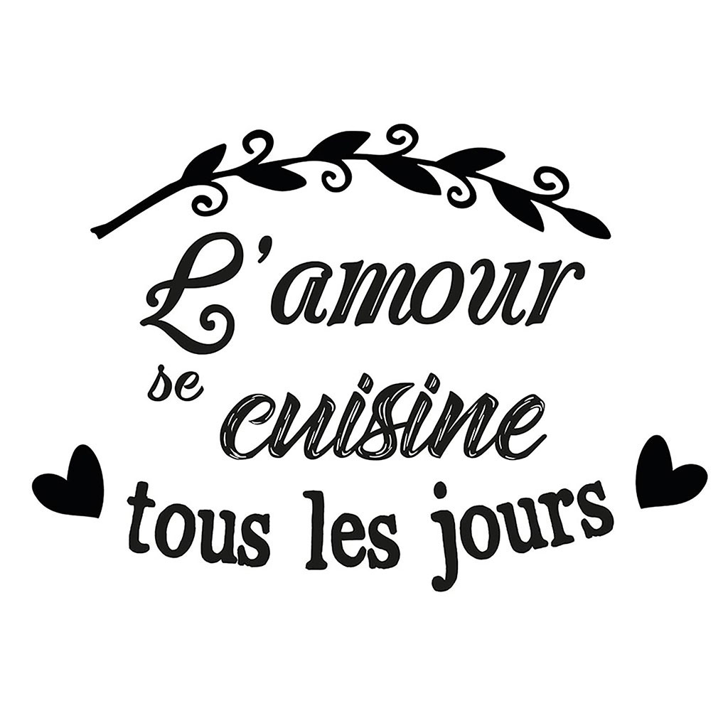 Sticker Mural Citation L Amour Se Cuisine 70xcm Centrakor