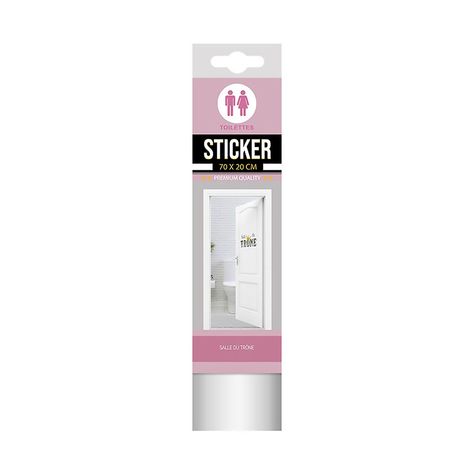 Sticker de porte toilettes 70x20cm - Centrakor