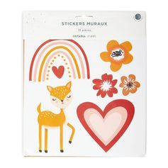 Lot de 10 stickers muraux princesse 25x25cm