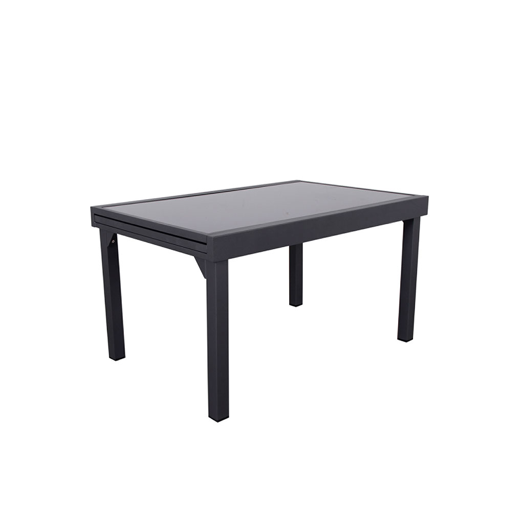 Table De Jardin Extensible Piazza Plateau Verre Graphite Personnes