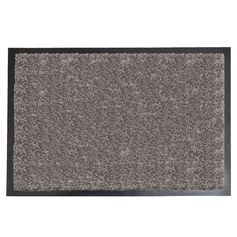 Tapis d'entrée PVC taupe contour noir 80x120cm