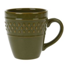 Tasse faïence GRAIN DE RIZ kaki 20cl - LETHU