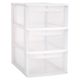 Tour de rangement plastique 3 tiroirs blanc